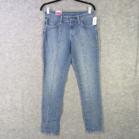 Old Navy Jeans Womens 8 Regular Blue Flirt Super Skinny Mid Rise Stretch Denim - Picture 1 of 10